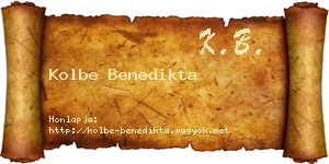 Kolbe Benedikta névjegykártya